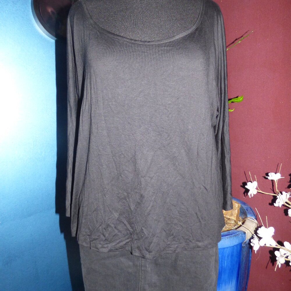 ALLOY GOTH VAMPIRE WICCA BLACK LONG SLEEVE LETTUCE BACK TOP SHIRT XXXL